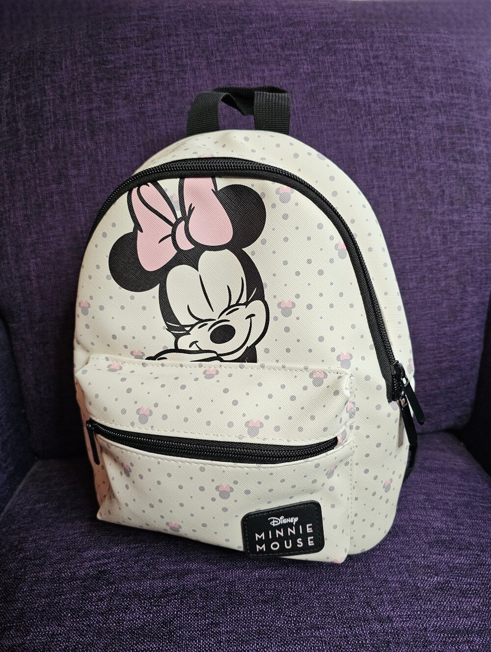 ​Disney Bioworld Minnie Mouse Mini Backpack Polka Dot Wink Pink Bow Bag Daypack
